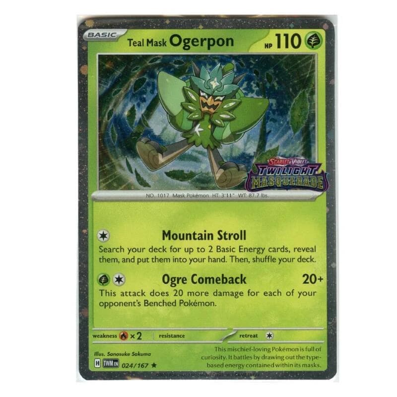 Teal Mask Ogerpon (Twilight Masquerade Stamp)