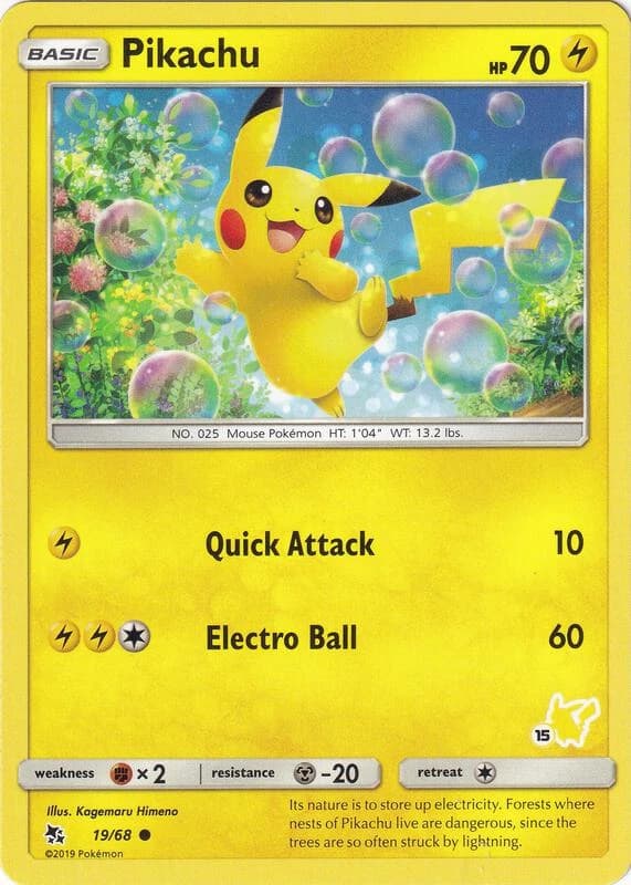 Pikachu - 19/68 (#15 Pikachu Stamped)