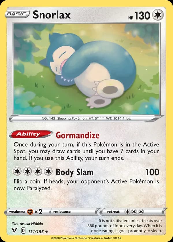 Snorlax - 131/185 (Vivid Voltage Stamped)